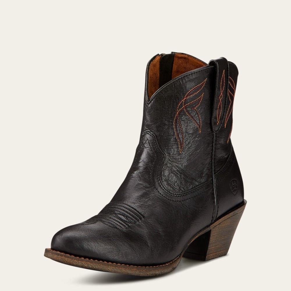 Ariat Darlin Leather Side Zip Ankle Booties Women's Sz US 7.5B Black